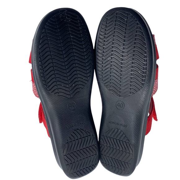 FLEXUS by Spring Step Size 40 Red Suede Italian Comfort Sandals Made in Italy - Picture 6 of 10